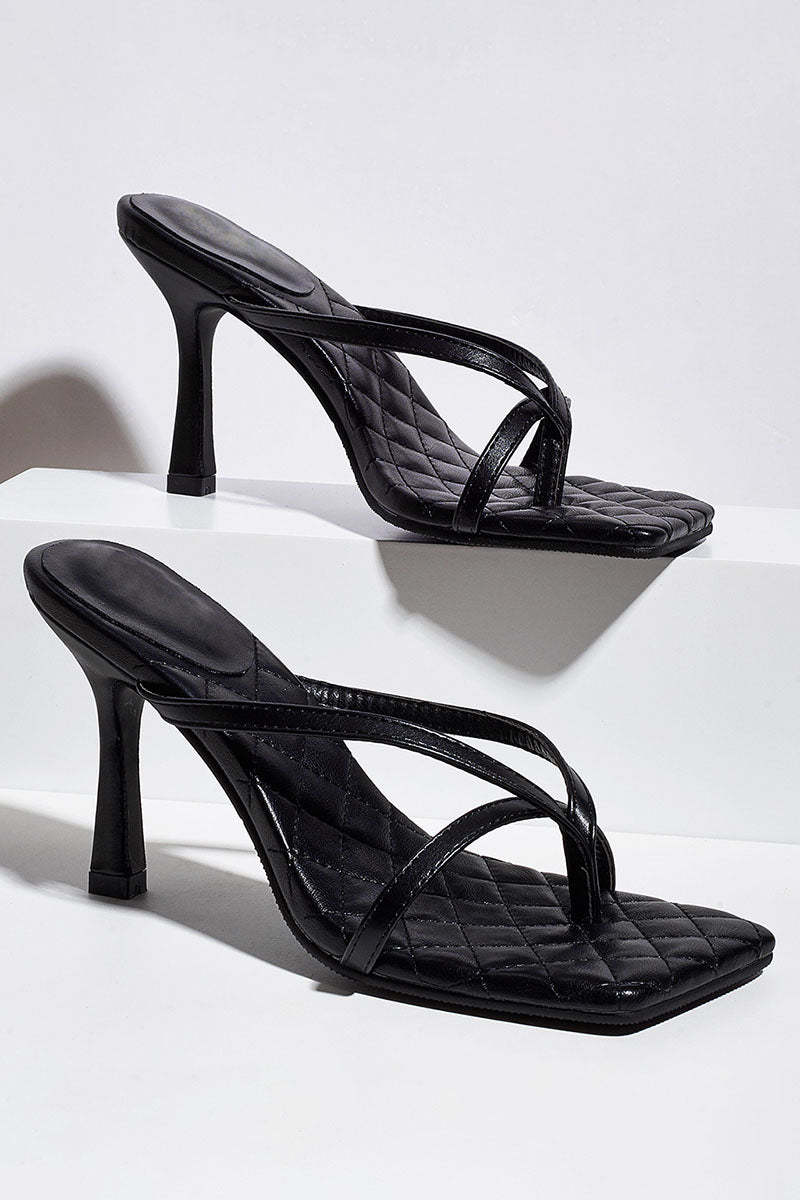 Flip Flops Square Toe Stiletto High Heel Slippers