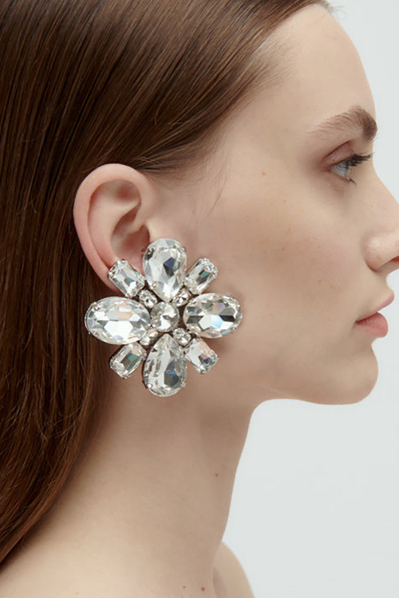 Drill Flower Dangle Earrings