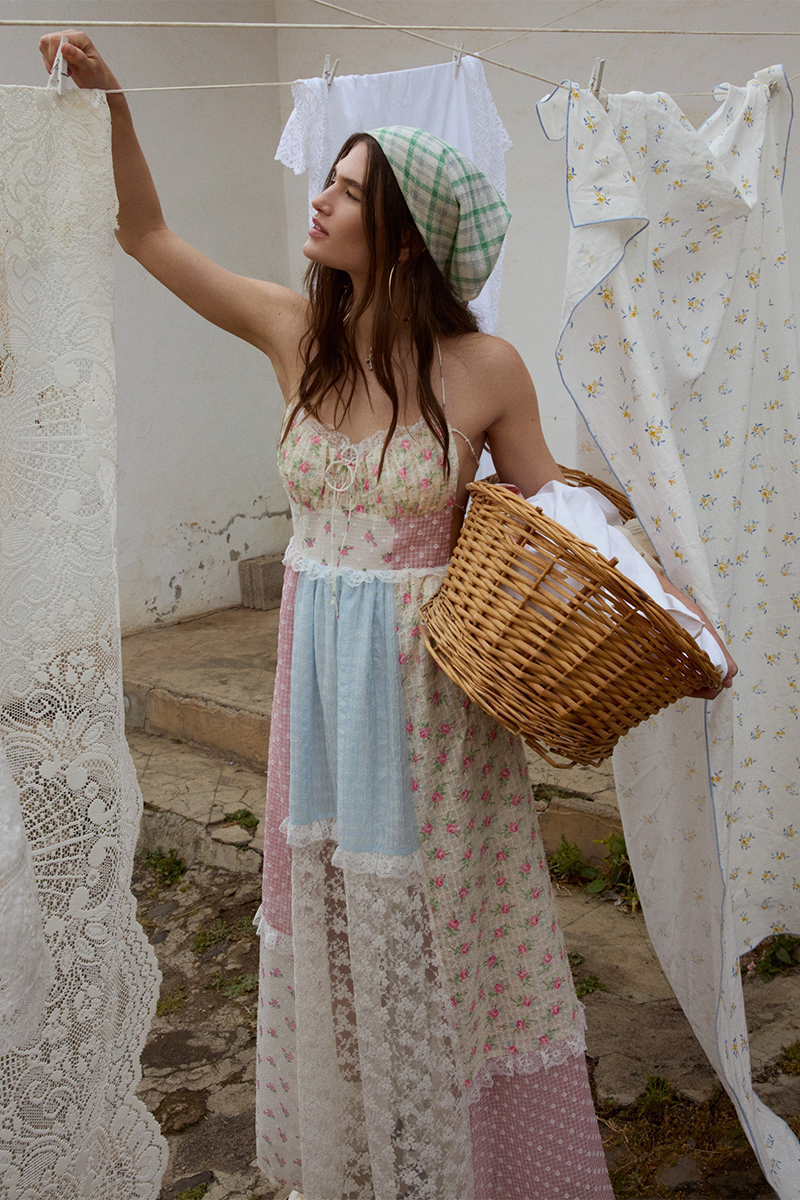 Mixed Prints Patchworks Halter Open Back Maxi Dresses-Pink Pre Order