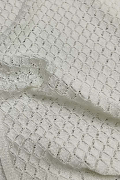 Crochet Irregular Neck Cami Hollow Out High Slit White Cover Up Maxi Dresses