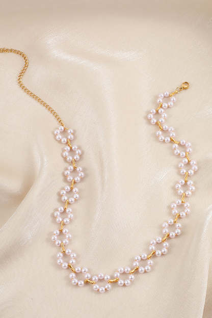 Pearl Ring Golden Chocker Necklace