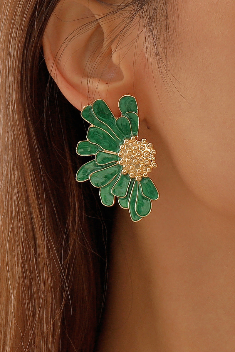 Flower Shape Boho Alloy Vintage Stud Earrings