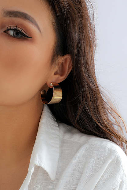 Fashionable Alloy Punk Style Dangle Earrings-Gold1