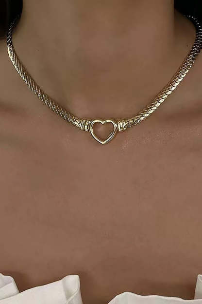 Heart Hollow Out Stainless Steel Chain Necklace