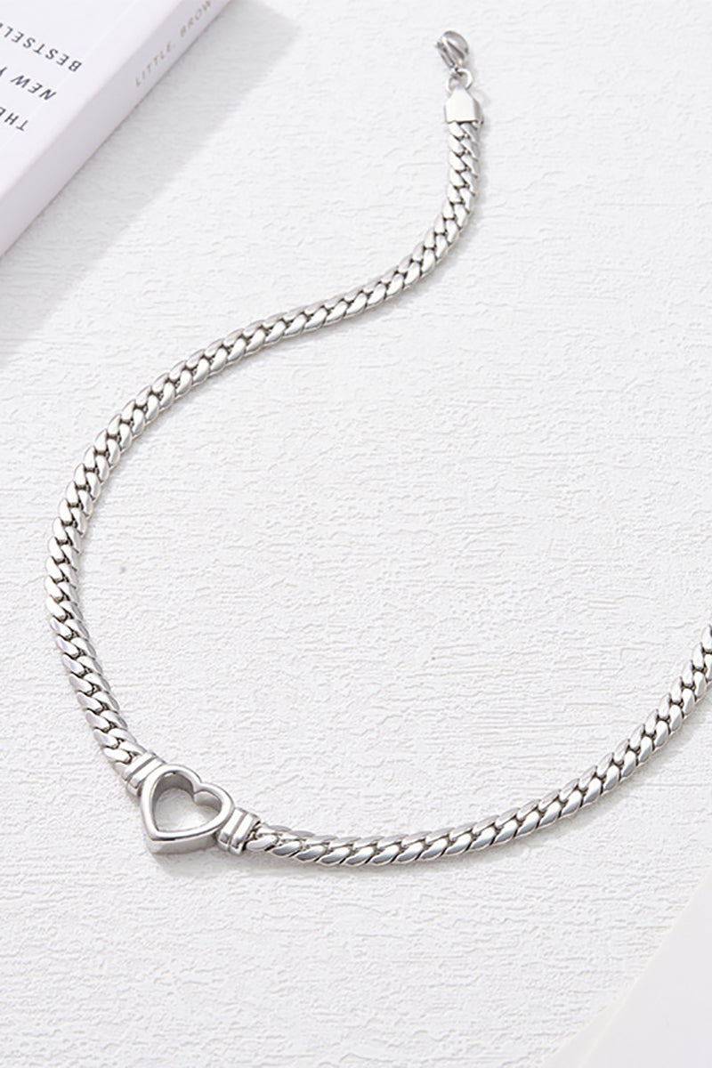 Heart Hollow Out Stainless Steel Chain Necklace