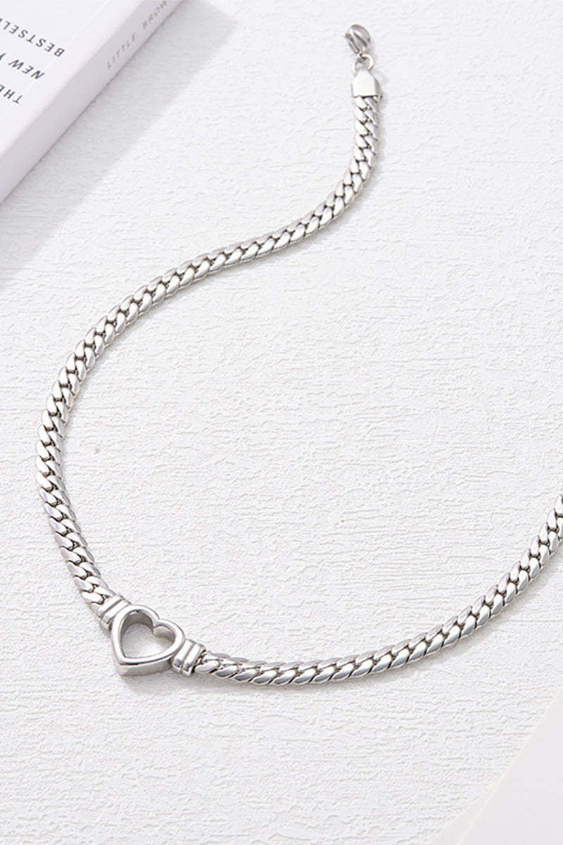 Heart Hollow Out Stainless Steel Chain Necklace
