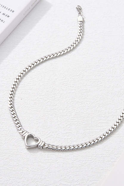 Heart Hollow Out Stainless Steel Chain Necklace