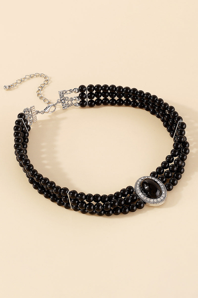 Elegant Layered Pearl Rhinestone Alloy Necklace