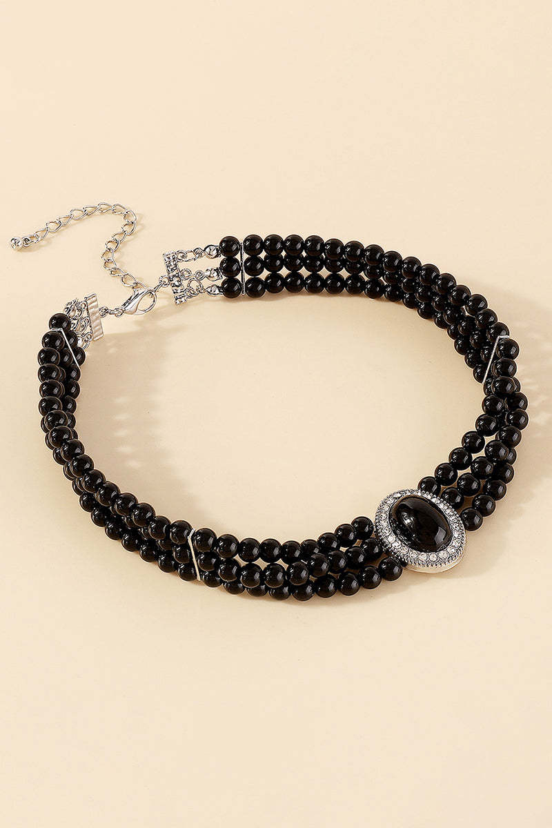 Elegant Layered Pearl Rhinestone Alloy Necklace