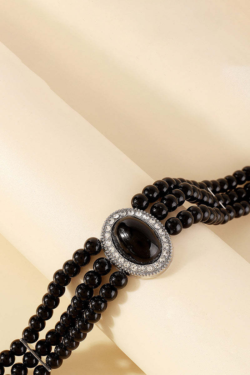 Elegant Layered Pearl Rhinestone Alloy Necklace