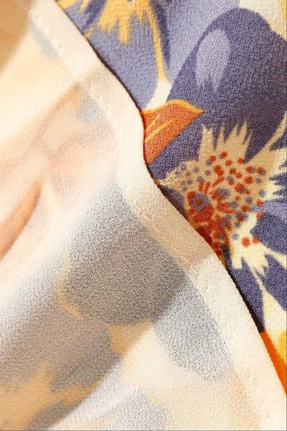 Vacation Irregular Neck Tied Up Cami A-line Floral Print High Slit Midi Dresses