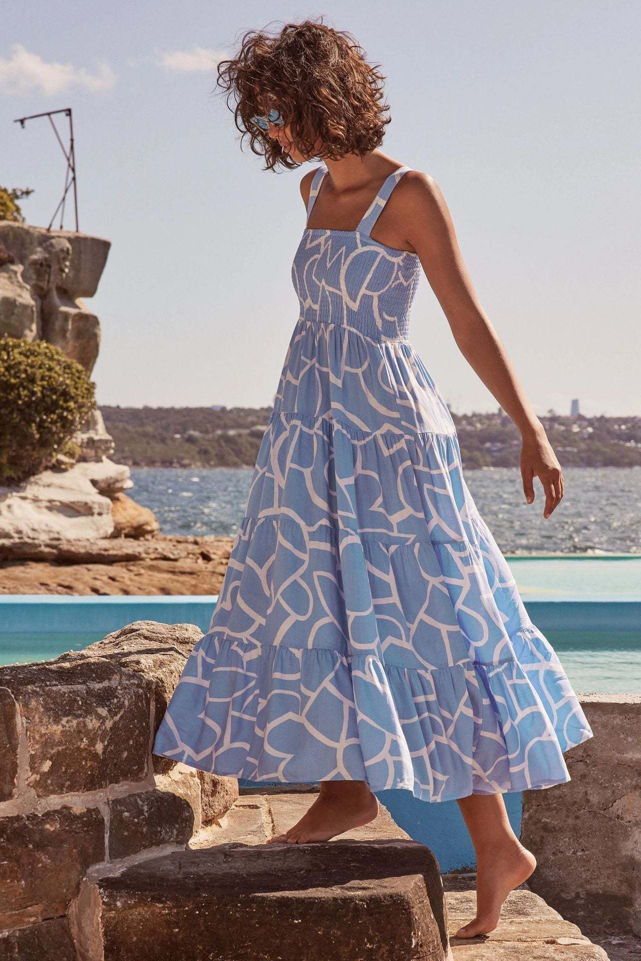 Summer Print Sleeveless Maxi Dresses