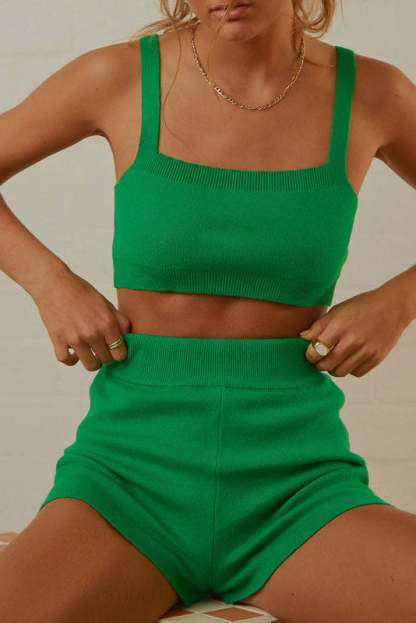 Knitted Two Piece Shorts Set