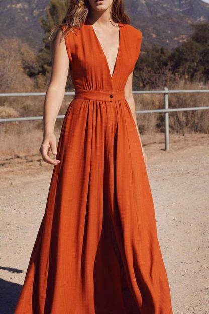 Fashion Linen Maxi Dress