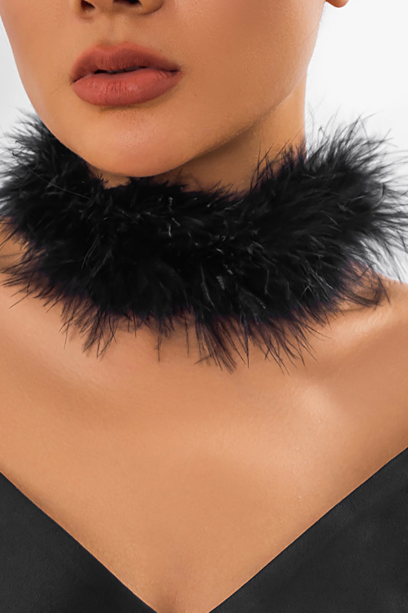 Feather Flowy Cocktail Party Dangle Earrings Necklace