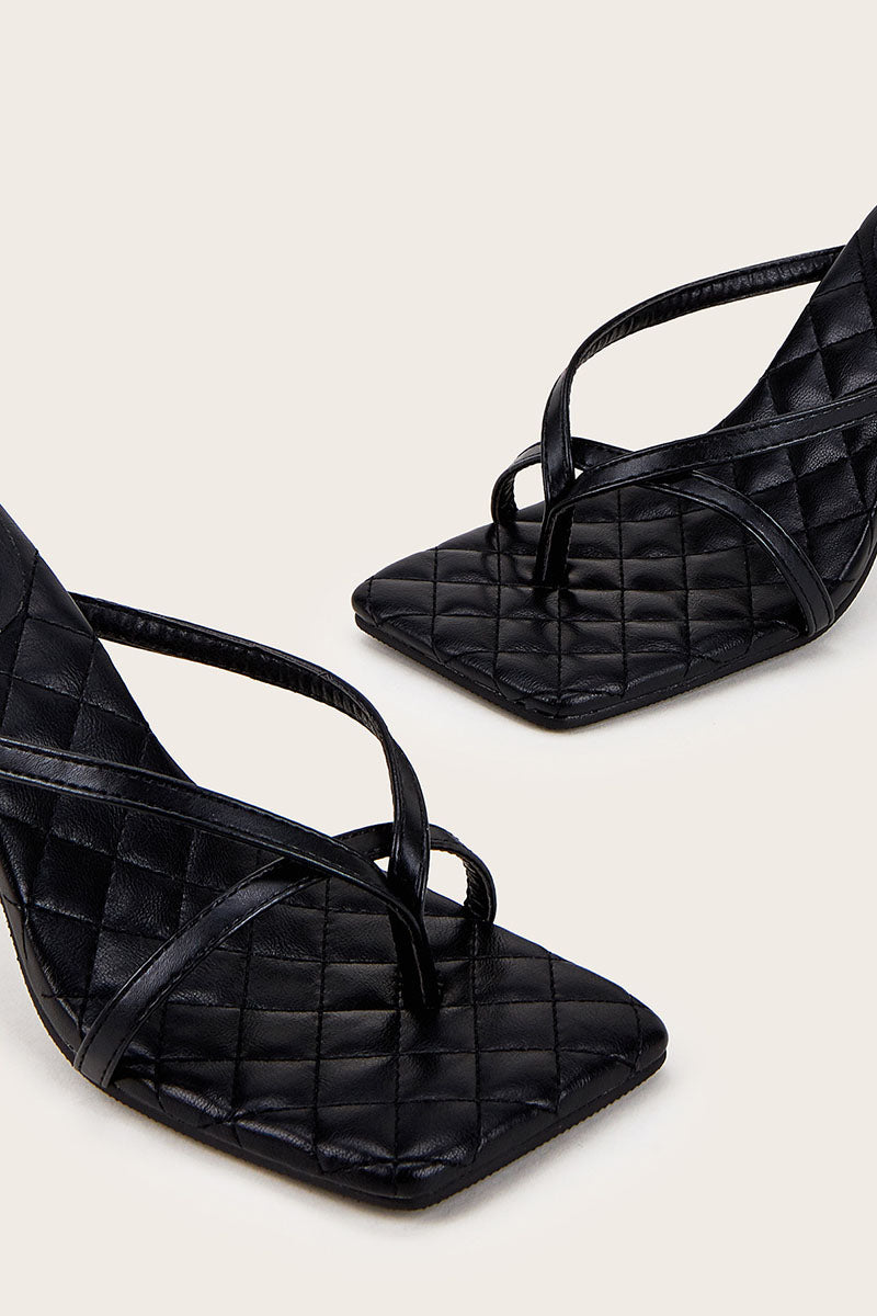 Flip Flops Square Toe Stiletto High Heel Slippers