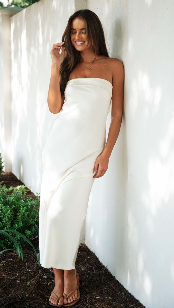 Half Open Back Sleeveless Silky Maxi Dress