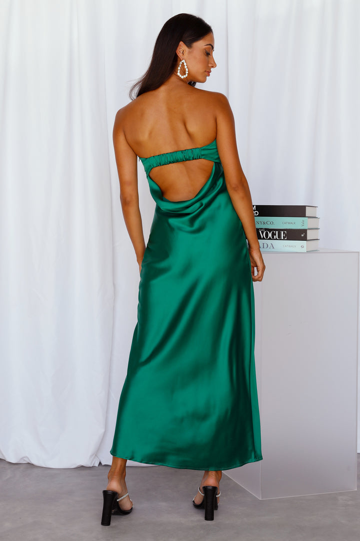 Half Open Back Sleeveless Silky Maxi Dress