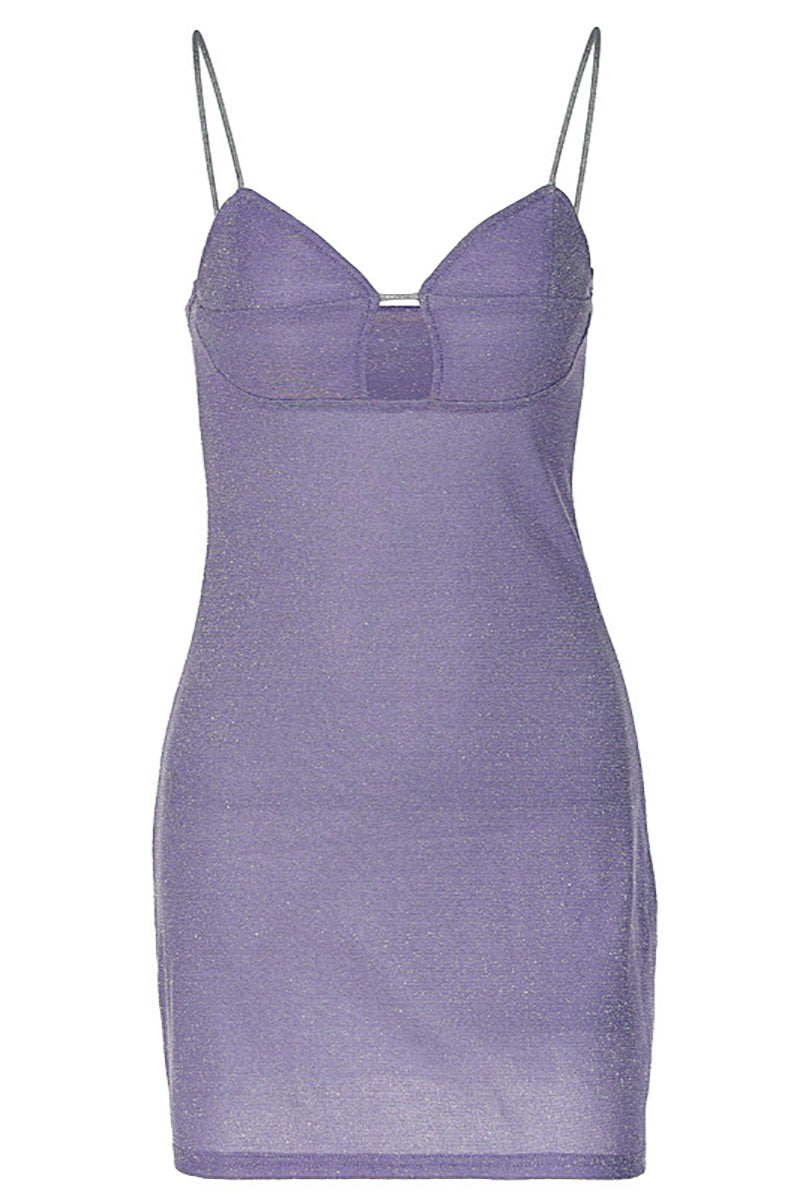 Rhinestone Straps Irregular Neck Sequin Birthday Party Mini Dresses