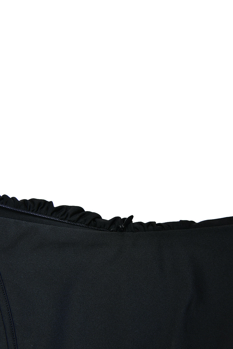 Cami 3D Flower Decor Ruched Backless One Shoulder Bodycon Wedding Guest Maxi Dresses