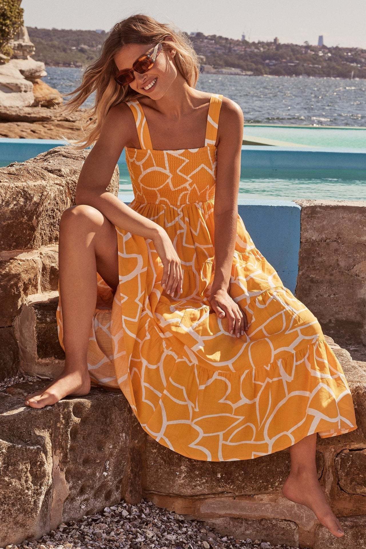 Summer Print Sleeveless Maxi Dresses
