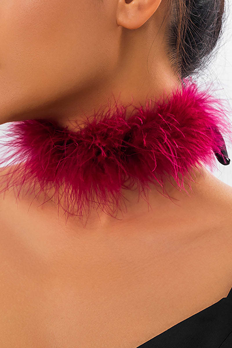 Feather Flowy Cocktail Party Dangle Earrings Necklace