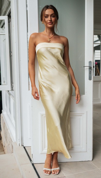 Half Open Back Sleeveless Silky Maxi Dress