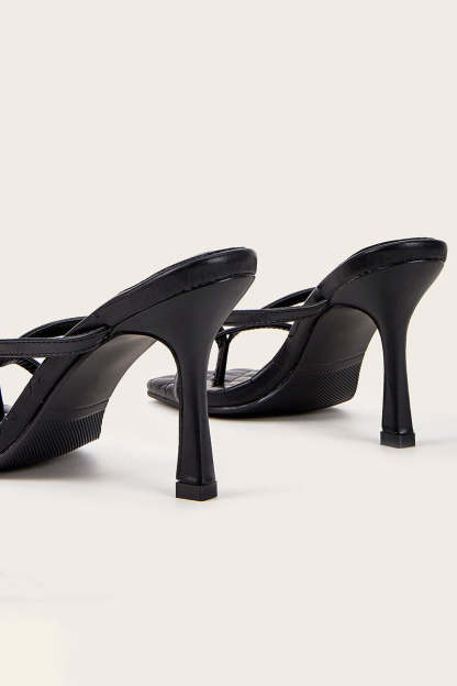 Flip Flops Square Toe Stiletto High Heel Slippers