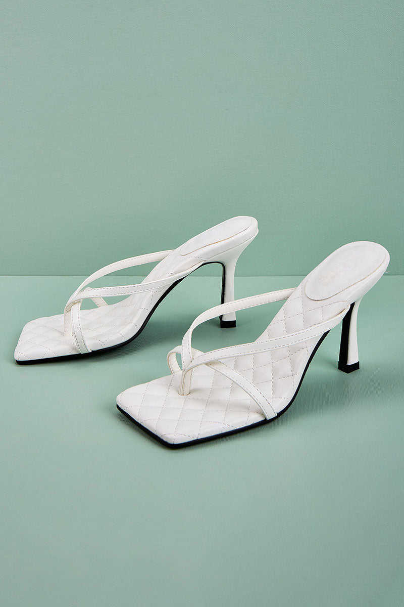 Flip Flops Square Toe Stiletto High Heel Slippers