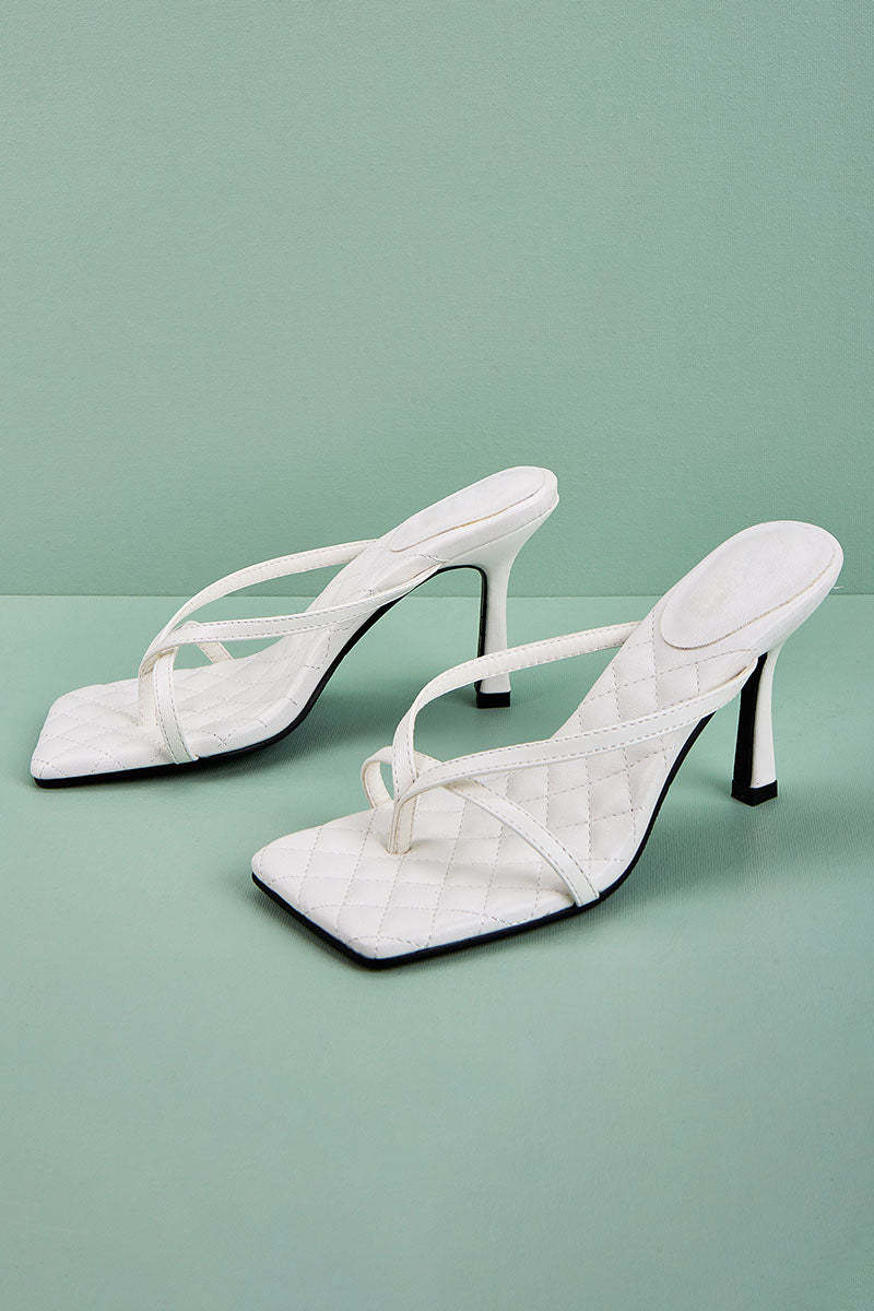 Flip Flops Square Toe Stiletto High Heel Slippers