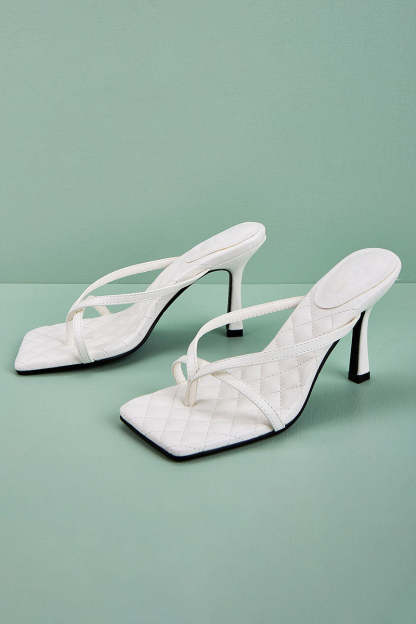 Flip Flops Square Toe Stiletto High Heel Slippers