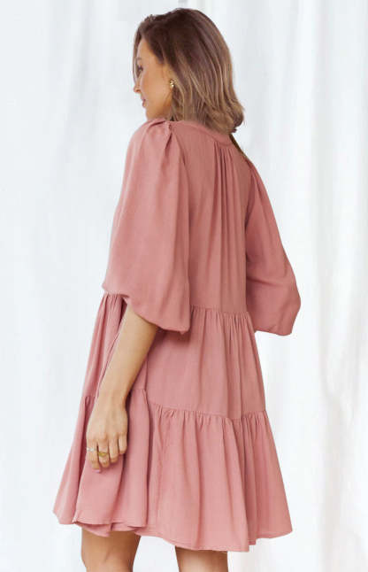 Relaxed Fit Flowy Ｍini Dress