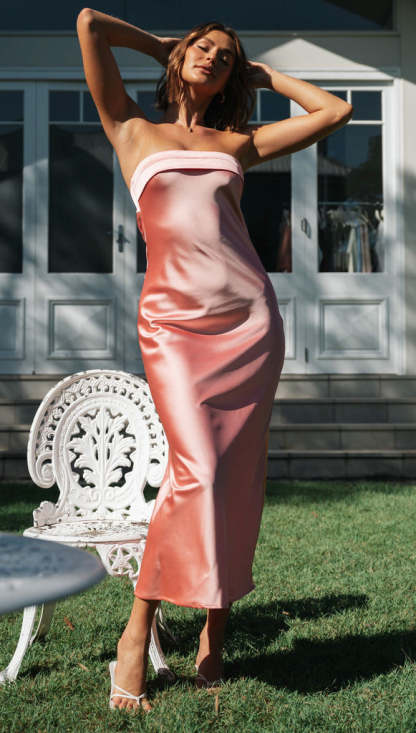 Half Open Back Sleeveless Silky Maxi Dress