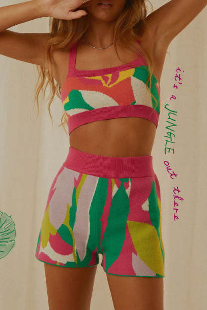 Knitted Two Piece Shorts Set
