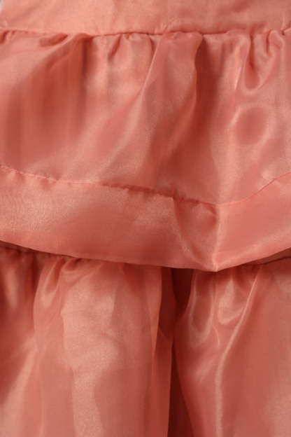 Pleated Cami Crop Top Layered Mesh Maxi Skirt Party 2pcs Set-Pink