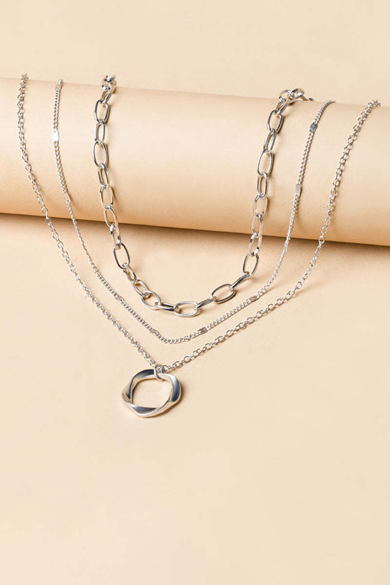 Mobius Strip Pendants Alloy Layered Necklace-Gold