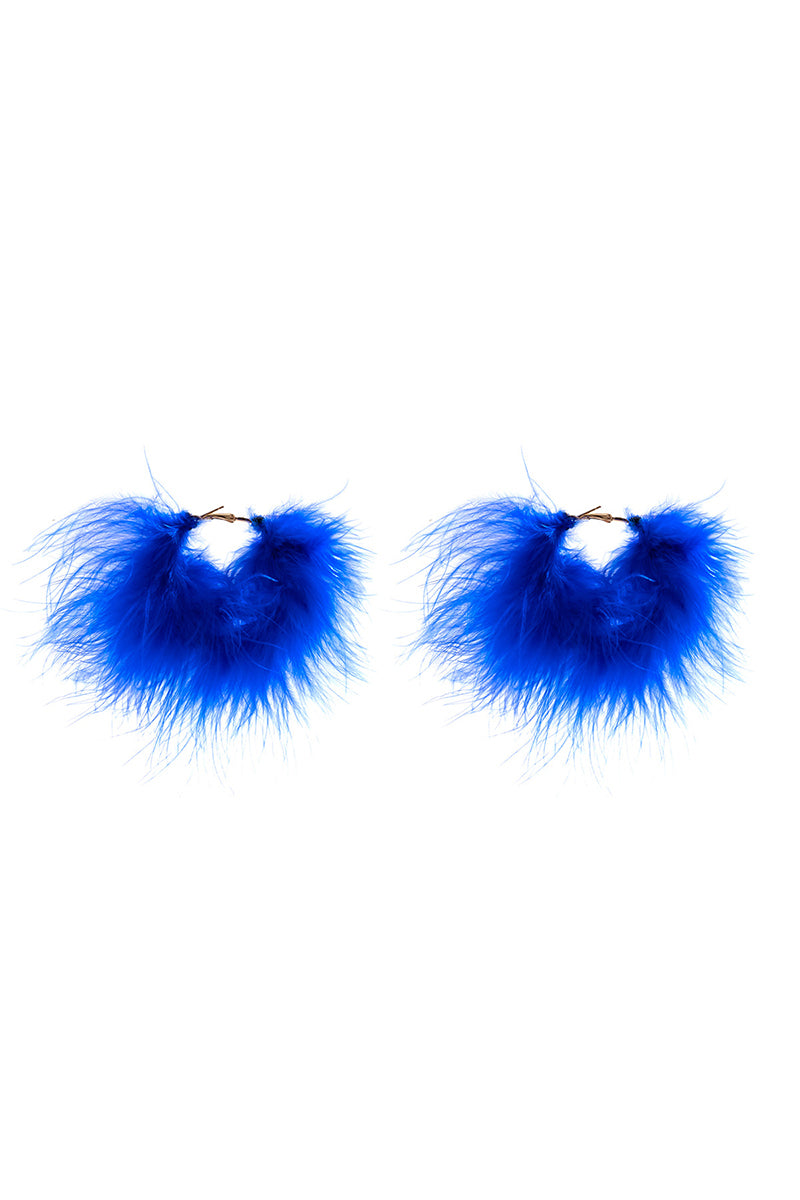 Feather Flowy Cocktail Party Dangle Earrings Necklace
