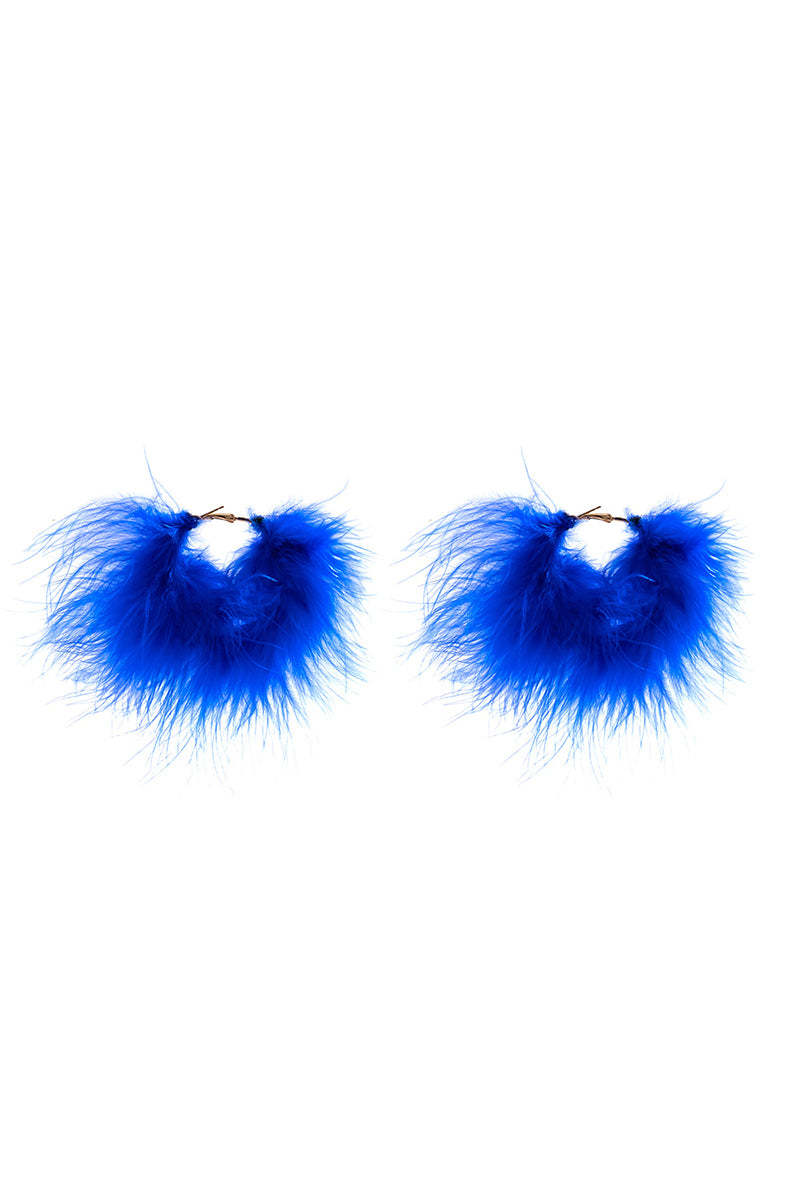 Feather Flowy Cocktail Party Dangle Earrings Necklace