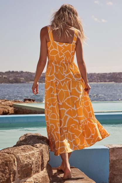 Summer Print Sleeveless Maxi Dresses
