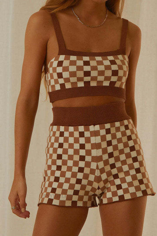 Knitted Two Piece Shorts Set