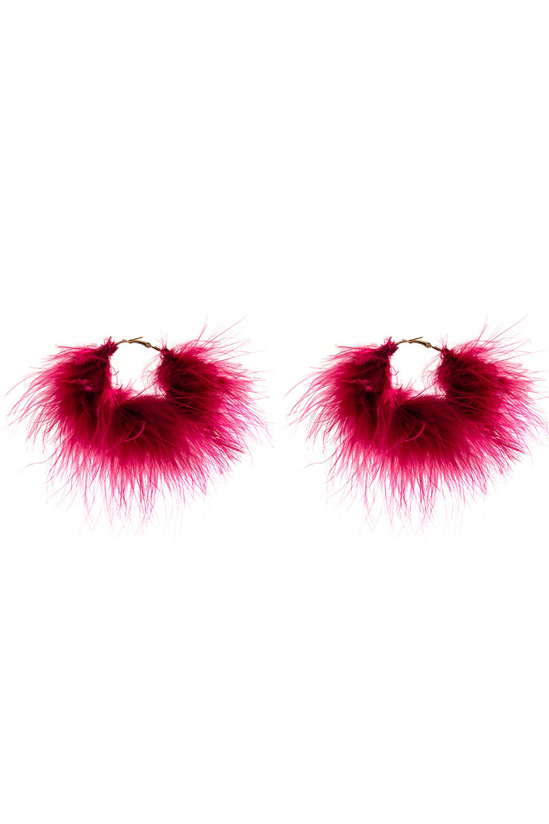 Feather Flowy Cocktail Party Dangle Earrings Necklace