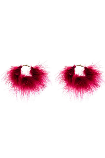 Feather Flowy Cocktail Party Dangle Earrings Necklace