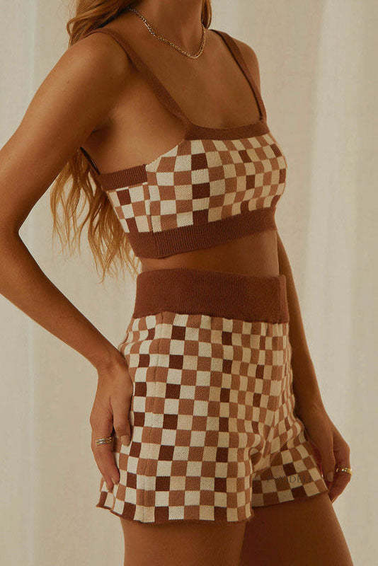 Knitted Two Piece Shorts Set