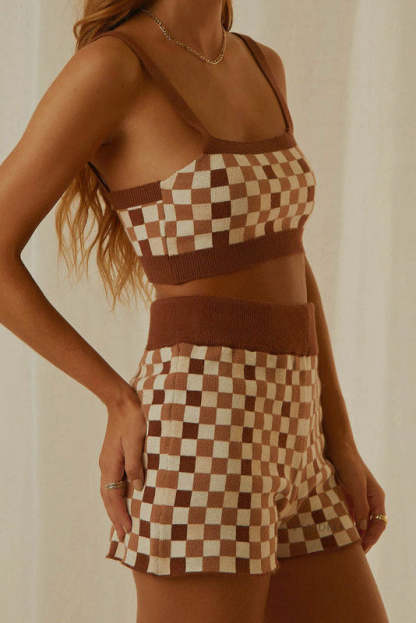 Knitted Two Piece Shorts Set