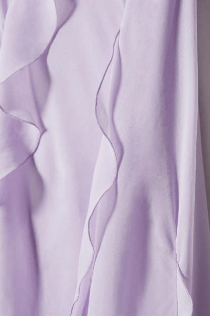 Cami Irregular Neck Ruffle Backless Tied Up Slit Tulle Formal Party Maxi Dress