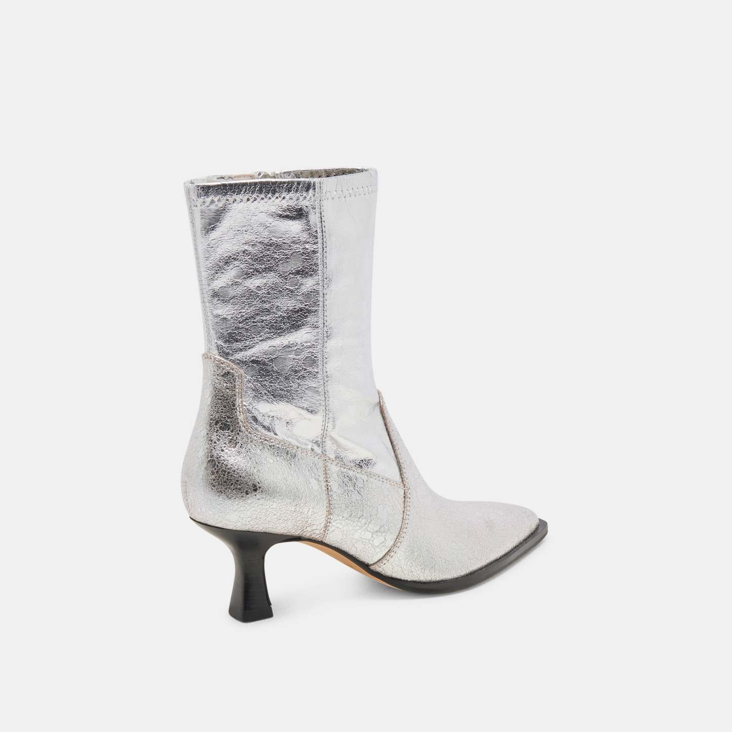 Arya Boots Silver Distressed Leather