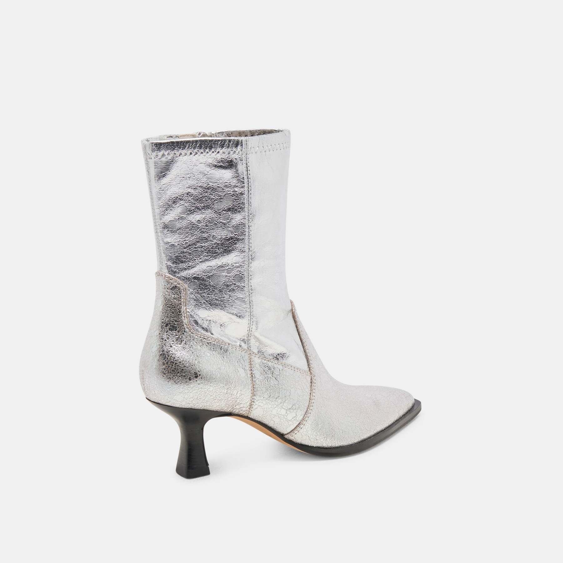 Arya Boots Silver Distressed Leather