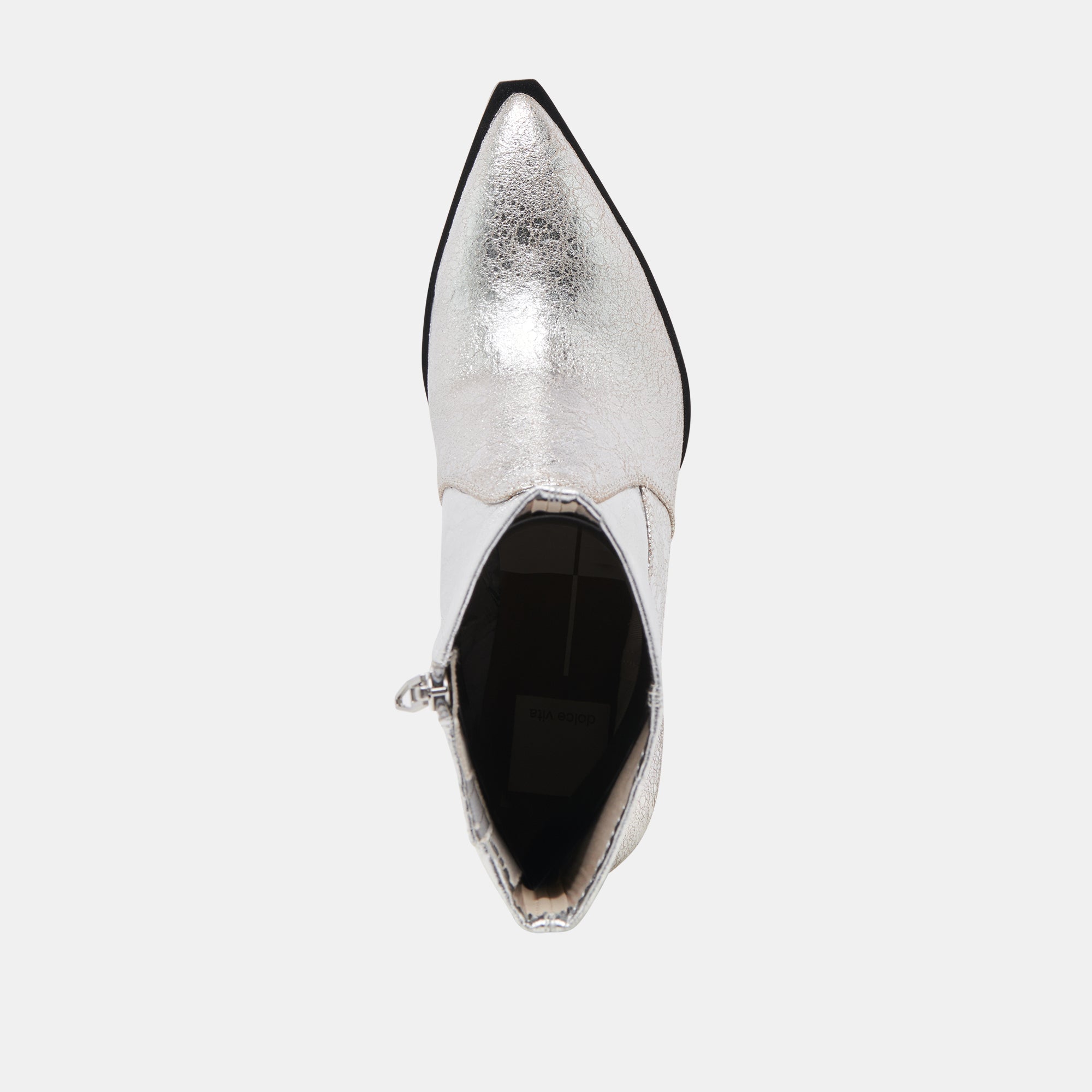 Arya Boots Silver Distressed Leather