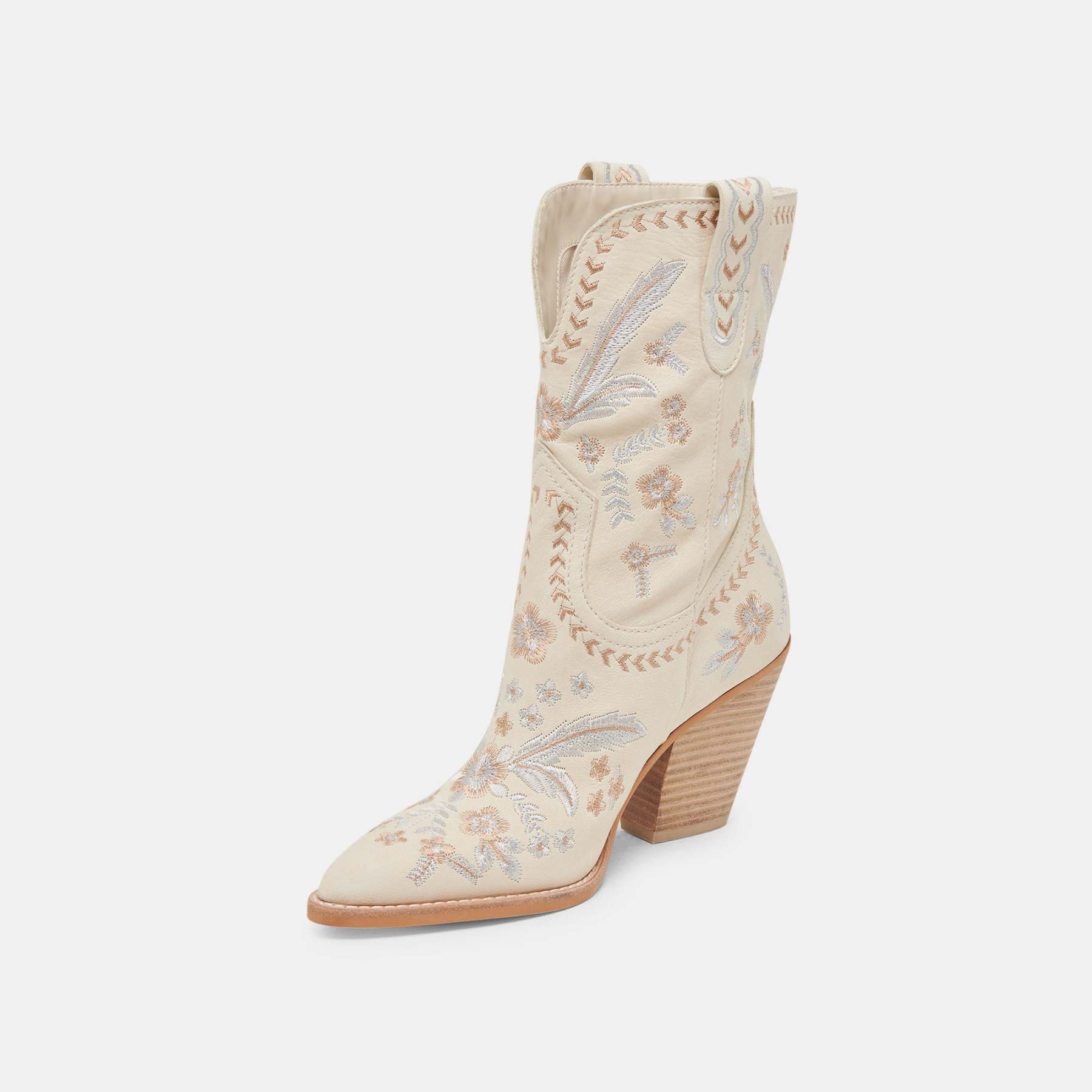 Jessey Floral Boots Creme Nubuck