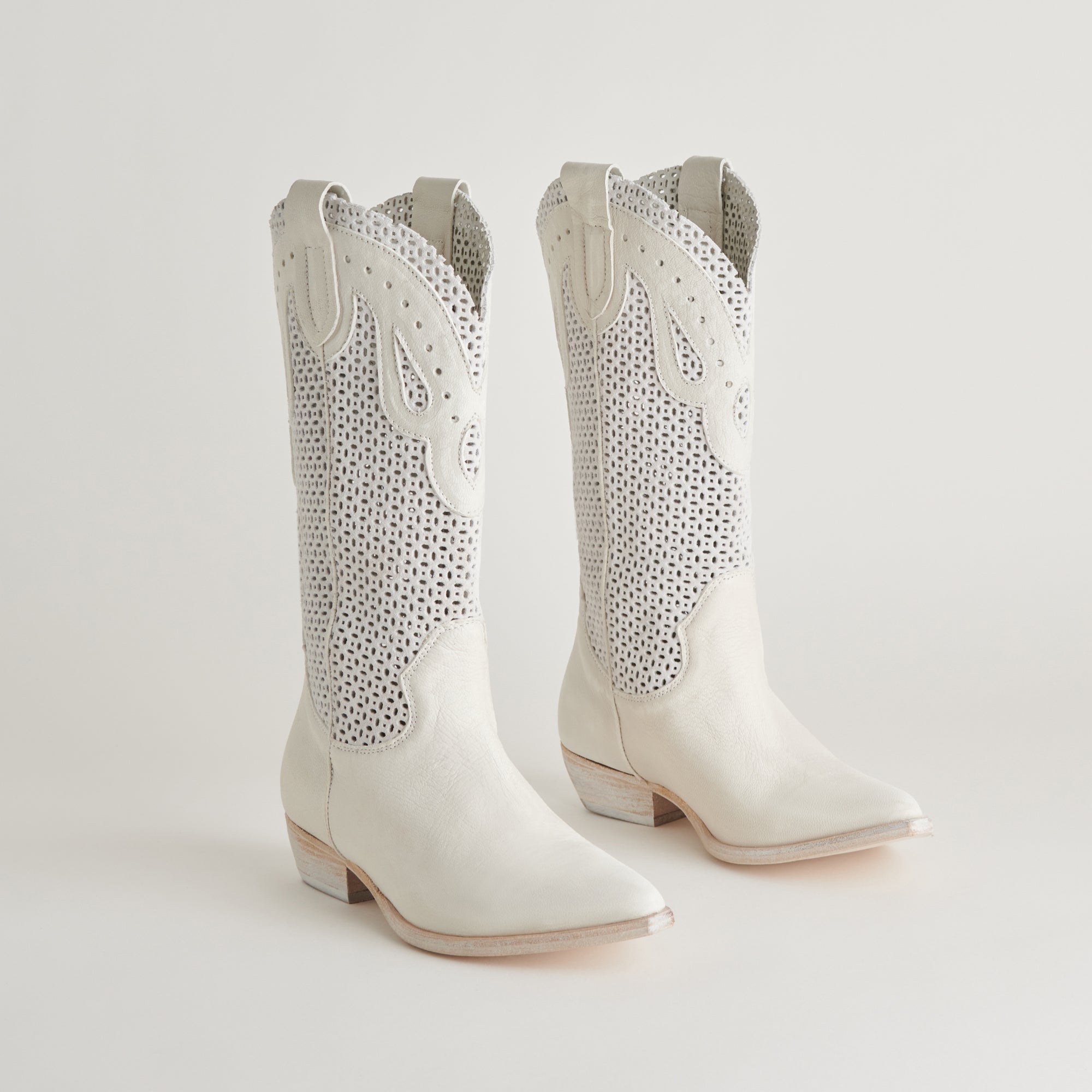 Ranch Boots Ivory Leather